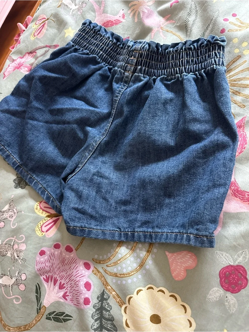 H&M 5T Dark Blue Denim Elastic-Waist Shorts